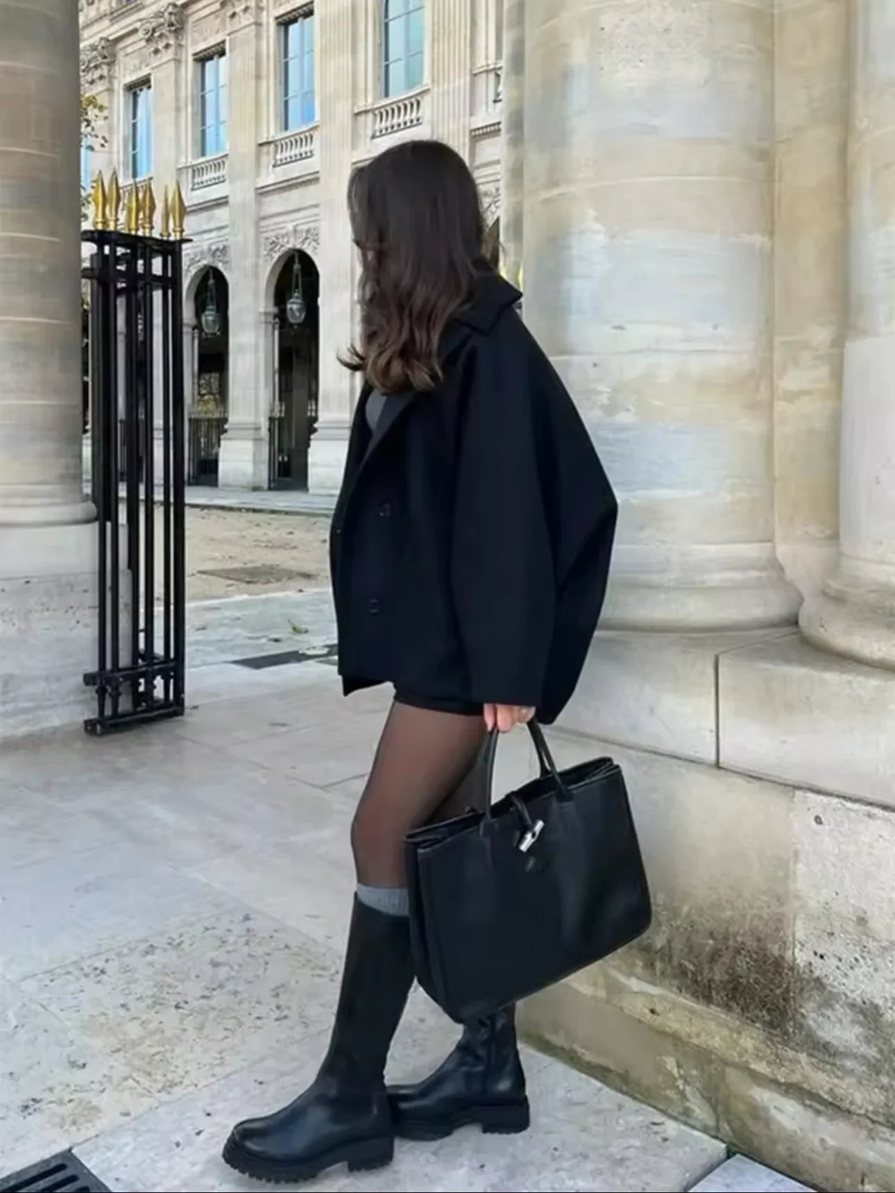 Lovie | Oversized Mantel mit Wollgefühl & City-Chic
