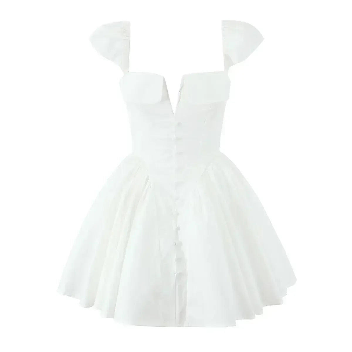 Anna | Vintage-inspiriertes Minikleid mit Cape-Ärmeln und V-Ausschnitt