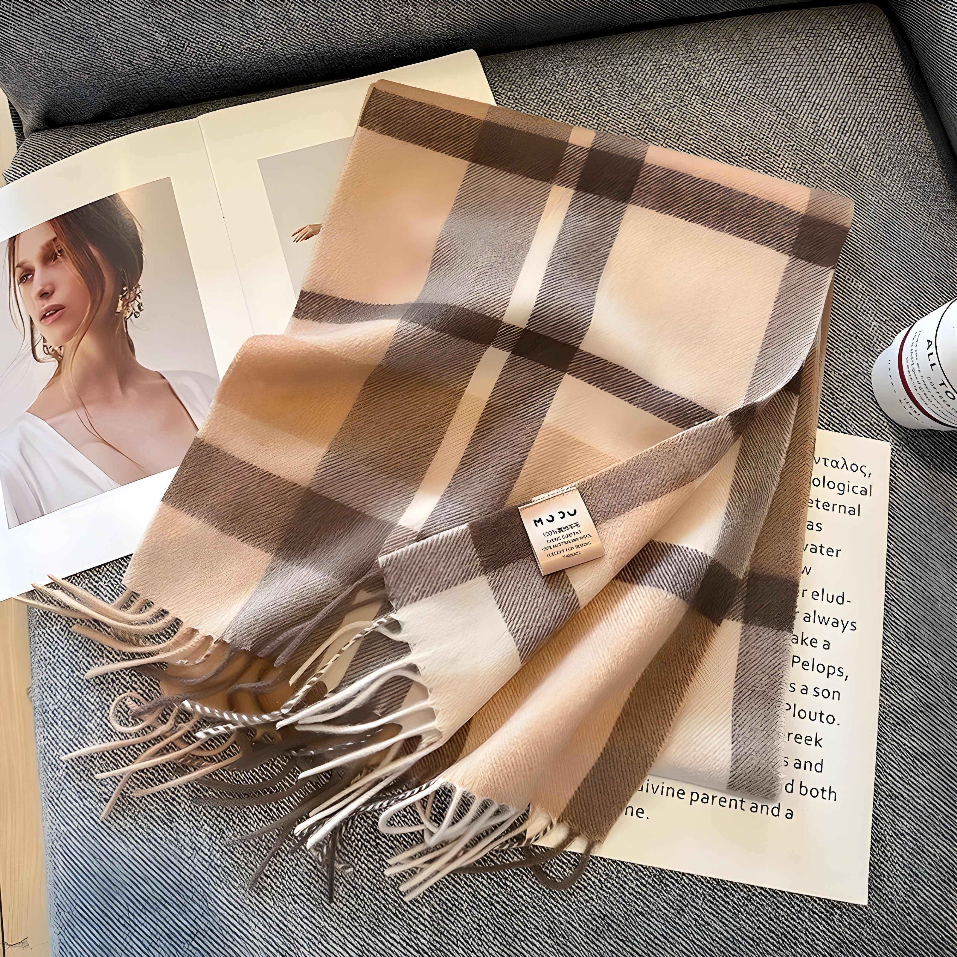 Anneke | Kuscheliger Karo-Winterschal mit Kaschmir-Feeling